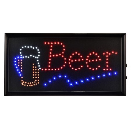 ALPINE INDUSTRIES 19" x 10" LED Rectangular Beer Sign with Two Display Modes, PK2 ALP497-14-2pk